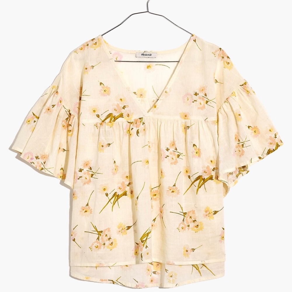 Madewell Flutter Sleeve Rhyme Top NWT